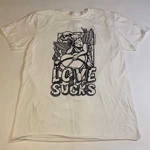 White graphic tee